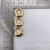 1 Pair Elegant Simple Style Circle Hollow Out Copper 18K Gold Plated Drop Earrings main image 2