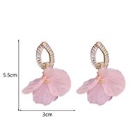 1 Pair IG Style Sweet Petal Inlay Copper Zircon Drop Earrings main image 2