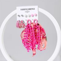 1 Set Casual Simple Style Heart Shape Petal Polishing Arylic Resin Hoop Earrings Drop Earrings Ear Studs sku image 8