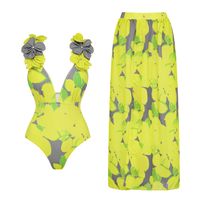 Femmes Sexy Petites Fleurs Ensemble 2 Pièces Une Seule Pièce Maillots De Bain main image 1