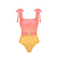 Femmes Vacances Petites Fleurs Dégradé De Couleur Ensemble 2 Pièces Une Seule Pièce Maillots De Bain main image 4