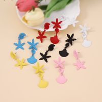 1 Pair Casual Vacation Starfish Shell Zinc Alloy Drop Earrings main image 7