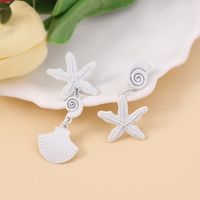 1 Pair Casual Vacation Starfish Shell Zinc Alloy Drop Earrings main image 3