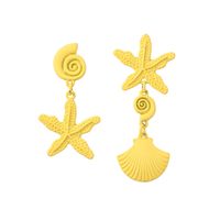 1 Pair Casual Vacation Starfish Shell Zinc Alloy Drop Earrings main image 6