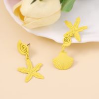 1 Pair Casual Vacation Starfish Shell Zinc Alloy Drop Earrings sku image 3