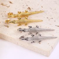 1 Pair IG Style Simple Style Animal Inlay Copper Zircon 18K Gold Plated Ear Studs main image 1