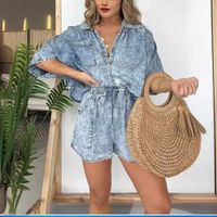 Daily Women's Simple Style Solid Color Polyester Shorts Sets Shorts Sets main image 1