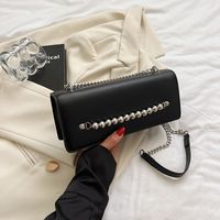 Women's Small Pu Leather Solid Color Streetwear Zipper Crossbody Bag sku image 1