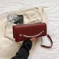 Women's Small Pu Leather Solid Color Streetwear Zipper Crossbody Bag sku image 3