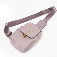 Women's Pu Leather Solid Color Classic Style Square Zipper Crossbody Bag main image 5