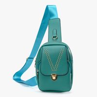 Women's Pu Leather Solid Color Classic Style Square Zipper Crossbody Bag sku image 3