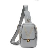 Women's Pu Leather Solid Color Classic Style Square Zipper Crossbody Bag sku image 4