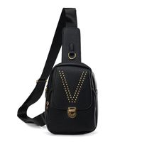 Women's Pu Leather Solid Color Classic Style Square Zipper Crossbody Bag sku image 5