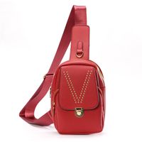 Women's Pu Leather Solid Color Classic Style Square Zipper Crossbody Bag sku image 7