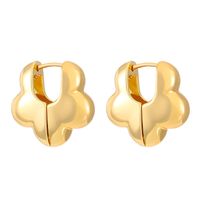 1 Pair Vintage Style Simple Style Petal Copper Earrings sku image 2