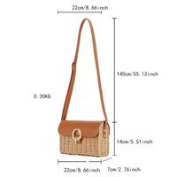 Women's Small Straw Geometric Elegant Basic Lock Clasp Straw Bag main image 2