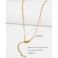 1 Piece Titanium Steel Gold Plated Solid Color Chain sku image 1