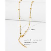 1 Piece Titanium Steel Gold Plated Solid Color Chain sku image 12