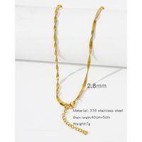 1 Piece Titanium Steel Gold Plated Solid Color Chain sku image 16