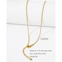 1 Piece Titanium Steel Gold Plated Solid Color Chain sku image 8