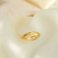 Copper 18K Gold Plated Casual Simple Style Plating Solid Color Rings main image 3