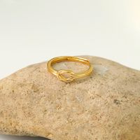 Kupfer 18 Karat Vergoldet Lässig Einfacher Stil Überzug Einfarbig Ringe main image 5