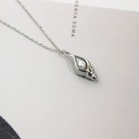 Vacation Simple Style Conch 304 Stainless Steel Inlay Artificial Pearls Women's Pendant Necklace main image 4