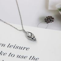 Vacation Simple Style Conch 304 Stainless Steel Inlay Artificial Pearls Women's Pendant Necklace main image 1