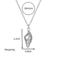 Vacation Simple Style Conch 304 Stainless Steel Inlay Artificial Pearls Women's Pendant Necklace main image 5