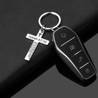 Hip-Hop Sports Commute Letter Number 304 Stainless Steel Carving Silver Plated Keychain main image 2