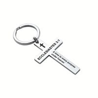 Hip-Hop Sports Commute Letter Number 304 Stainless Steel Carving Silver Plated Keychain sku image 2