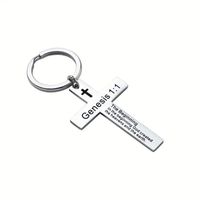 Hip-Hop Sports Commute Letter Number 304 Stainless Steel Carving Silver Plated Keychain sku image 5
