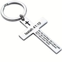 Hip-Hop Sports Commute Letter Number 304 Stainless Steel Carving Silver Plated Keychain sku image 8
