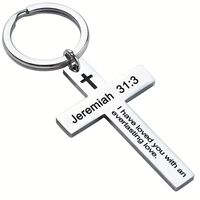 Hip-Hop Sports Commute Letter Number 304 Stainless Steel Carving Silver Plated Keychain sku image 12
