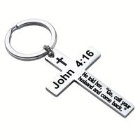 Hip-Hop Sports Commute Letter Number 304 Stainless Steel Carving Silver Plated Keychain sku image 14