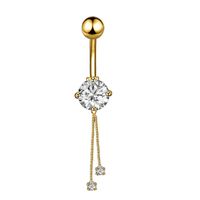 Simple Style Water Droplets Flower Butterfly Stainless Steel Inlay Zircon Women's Belly Ring sku image 6