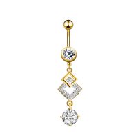 Simple Style Water Droplets Flower Butterfly Stainless Steel Inlay Zircon Women's Belly Ring sku image 5