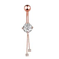 Simple Style Water Droplets Flower Butterfly Stainless Steel Inlay Zircon Women's Belly Ring sku image 10