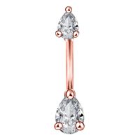 Simple Style Water Droplets Flower Butterfly Stainless Steel Inlay Zircon Women's Belly Ring sku image 11
