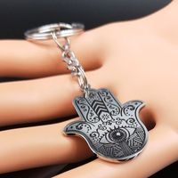 Gothic Hip-Hop Punk Devil's Eye 304 Stainless Steel Carving Silver Plated Keychain main image 2
