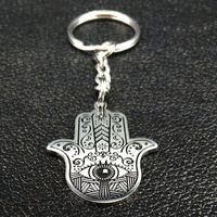 Gothic Hip-Hop Punk Devil's Eye 304 Stainless Steel Carving Silver Plated Keychain main image 3