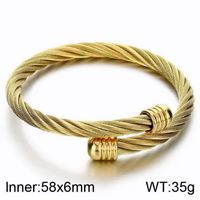 Simple Style Geometric 304 Stainless Steel 18K Gold Plated Men's Bangle sku image 17