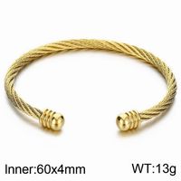 Simple Style Geometric 304 Stainless Steel 18K Gold Plated Men's Bangle sku image 14
