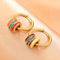 Copper Elegant Vintage Style Color Block Earrings Necklace Jewelry Set sku image 2