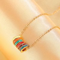 Copper Elegant Vintage Style Color Block Earrings Necklace Jewelry Set sku image 1