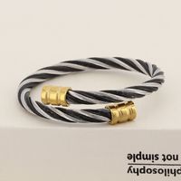 Simple Style Geometric 304 Stainless Steel 18K Gold Plated Men's Bangle main image 9