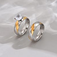 304 Stainless Steel Simple Style Classic Style Inlay Color Block Rhinestones Rings main image 5