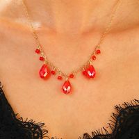Elegant Tropical Water Droplets Alloy Patchwork Women's Necklace main image 6