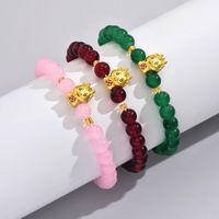 Wholesale Jewelry Simple Style Classic Style Round Glass Glass Beaded Bracelets main image 1