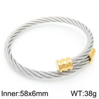 Simple Style Geometric 304 Stainless Steel 18K Gold Plated Men's Bangle sku image 13